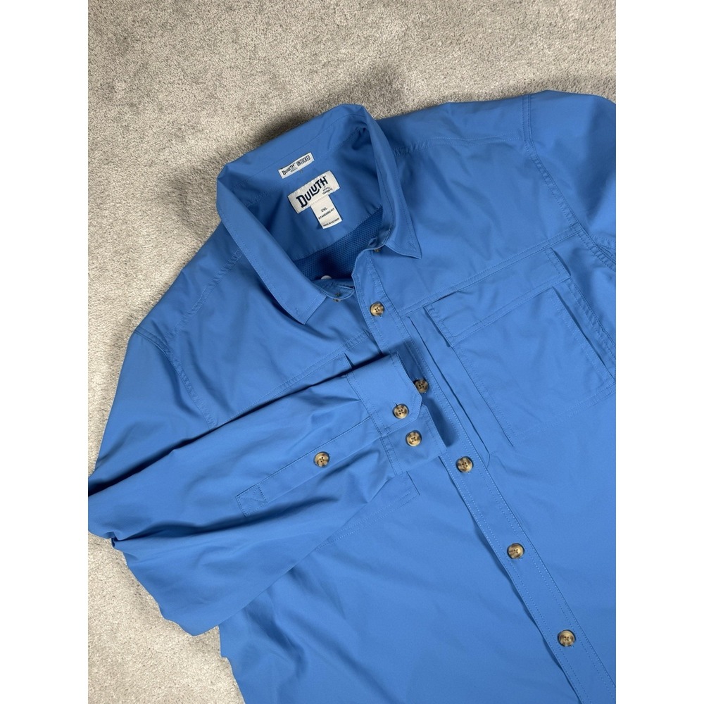 Duluth Trading Shirt‎ Mens 2XL Blue Untucked Vented Standard Fit Flawless